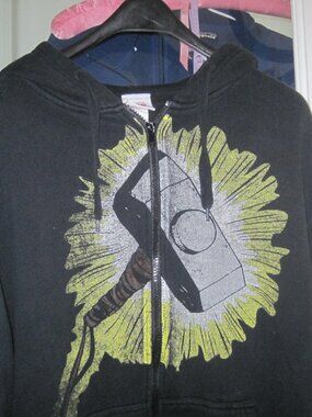 Marvel's Thor's Hammer Fleece Zipper Hoodie - Size Large.